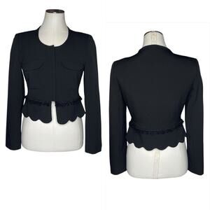 Bern and Mort Scallop Hem Cropped Blazer Jacket size 4
